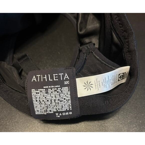 Athleta Sports Bra 32C  Black Underwired Hook & Eye Gym Yoga - Picture 4 of 4